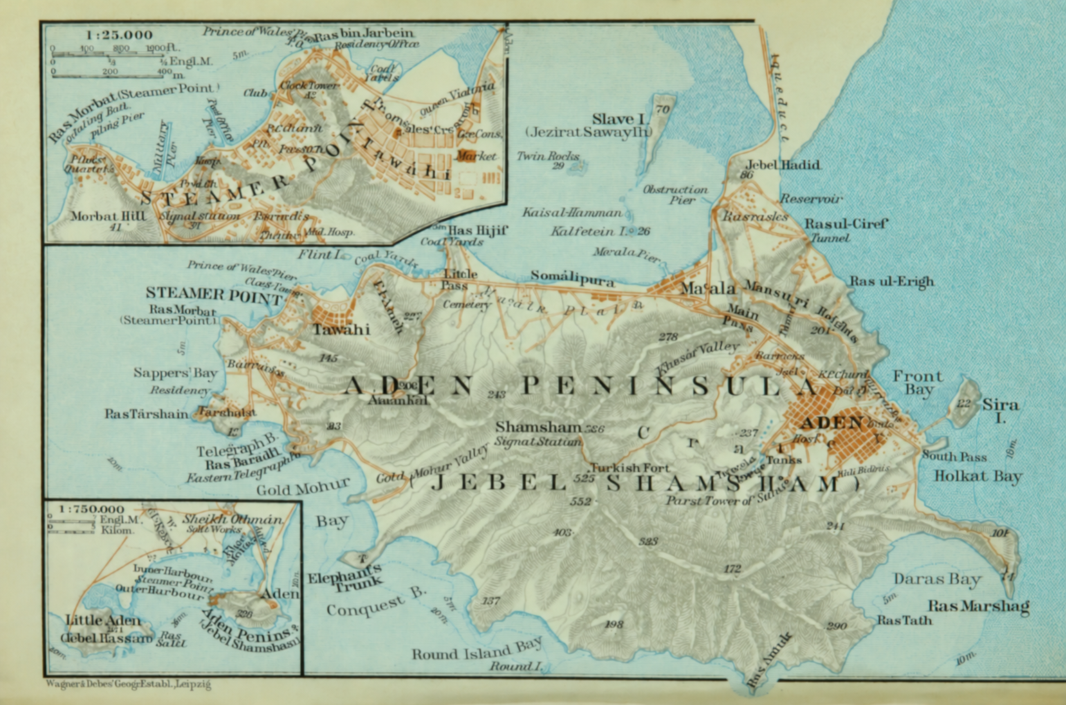 Historical map of Aden