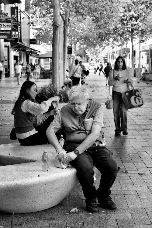 Ascene in Perth's Murray St Mall by Peter Pickering
